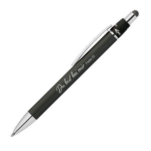 Produktbild des Artikels Metall-Kugelschreiber "Du bist bei mir" - schwarz (Schreibwaren)