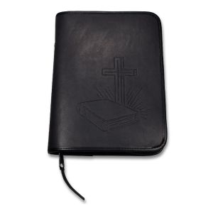 Produktbild des Artikels Bibelhülle "Bibel/Kreuz/Strahlen" Taschenbibel - anthrazit (Kunstleder)