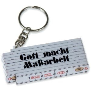 Produktbild des Artikels Schlüsselanhänger "Mini-Zollstock" 50 cm - weiß ()