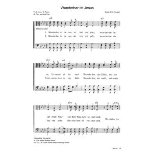 Produktbild des Artikels Wunderbar ist Jesus / Wonderful (Noten - Download)