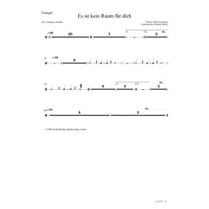 Produktbild des Artikels Es ist kein Raum für dich (Triangel) (Noten - Download)