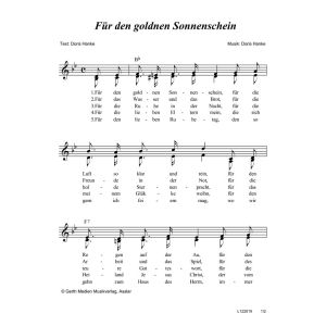 Produktbild des Artikels Für den goldnen Sonnenschein (Noten - Download)