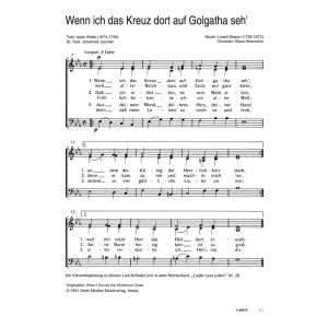 Produktbild des Artikels Wenn ich das Kreuz dort auf Golgatha seh / When I Survey the Wondrous Cross (Noten - Download)