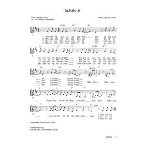 Produktbild des Artikels Schalom / Shalom Det Är Fred (Noten - Download)