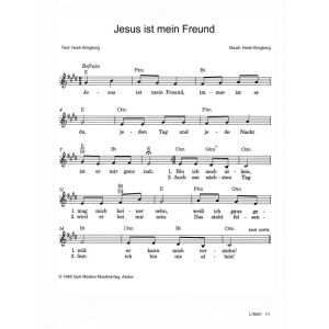 Produktbild des Artikels Jesus ist mein Freund (Noten - Download)