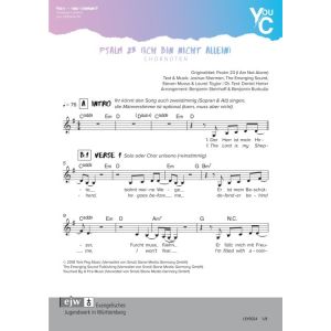 Produktbild des Artikels Psalm 23 (Ich bin nicht allein) / Psalm 23 (I Am Not Alone) (Noten - Download)