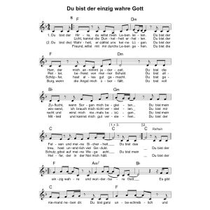 Produktbild des Artikels Du bist der einzig wahre Gott (Noten - Download)
