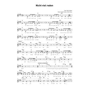 Produktbild des Artikels Nicht viel reden (Noten - Download)