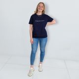 T-Shirt "Gewöhn dich an Anders" - navyblau