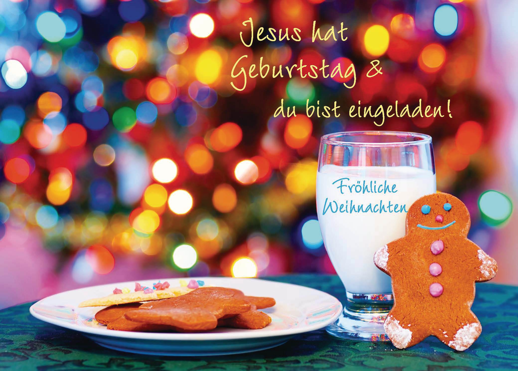 Postkarte "Fröhliche Weihnachten Jesus hat Geburtstag & du bist