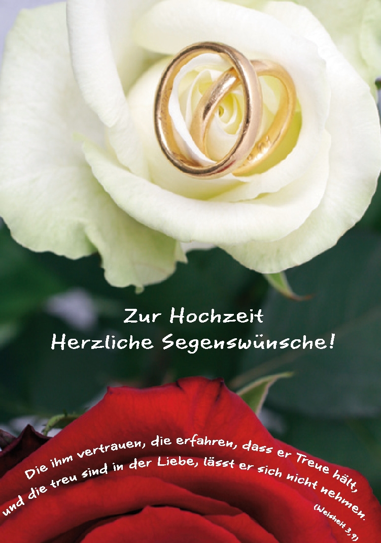Faltkarte "Zur Hochzeit Herzliche Segenswünsche!" 5 Stück